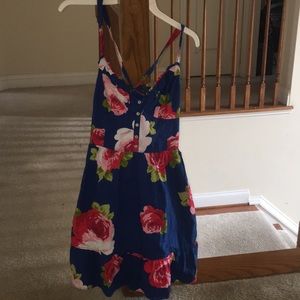 Blue floral mini dress